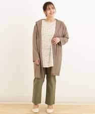 OLEDP06080 eur3(エウルキューブ) 【大きいサイズ】フラワープリントチュニック アイボリー(80)