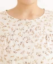 OLEDP06080 eur3(エウルキューブ) 【大きいサイズ】フラワープリントチュニック アイボリー(80)