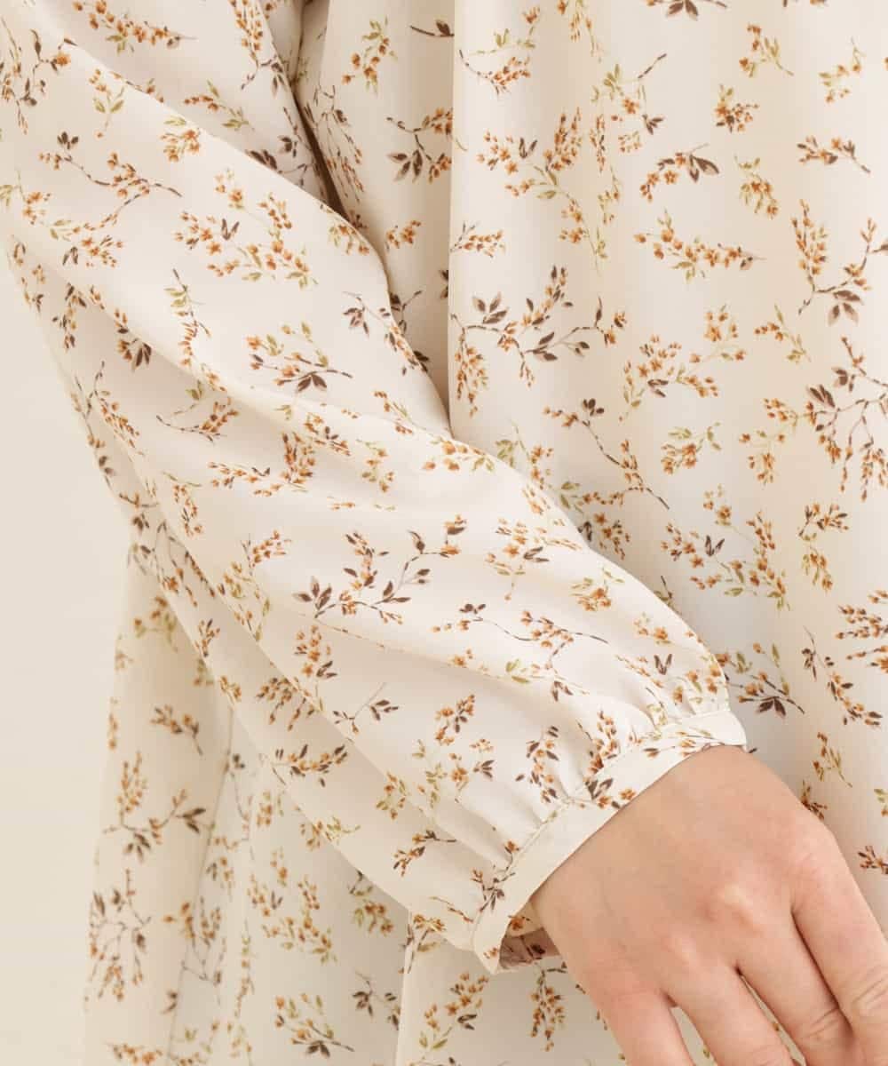 OLEDP06080 eur3(エウルキューブ) 【大きいサイズ】フラワープリントチュニック アイボリー(80)