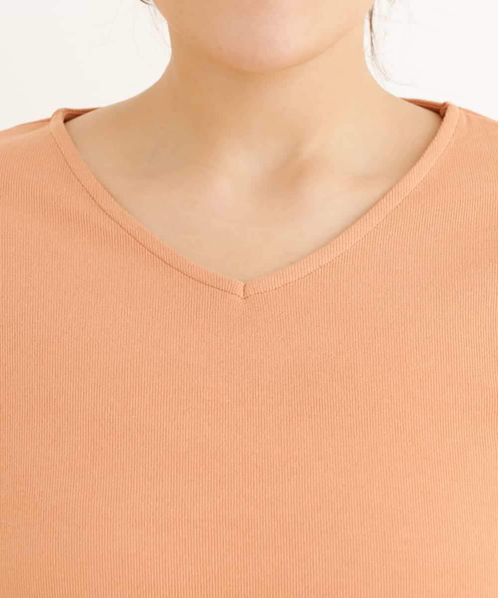 OLEDP17080 eur3(エウルキューブ) 【大きいサイズ】サラッと着心地のVネックチュニック オレンジ(15)