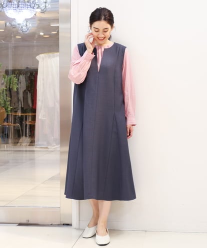 OLEDS04120 eur3 【大きいサイズ】フレアジャンバースカート