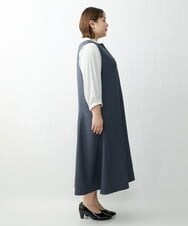 OLEDS04120 eur3(エウルキューブ) 【大きいサイズ】フレアジャンバースカート グレー(92)