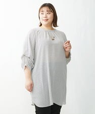OLEDS17080 eur3(エウルキューブ) 【大きいサイズ】前後/袖2Wayパールボタンチュニック アイボリー(80)