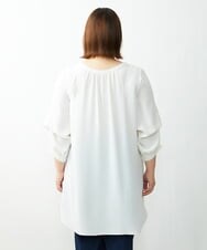 OLEDS17080 eur3(エウルキューブ) 【大きいサイズ】前後/袖2Wayパールボタンチュニック ホワイト(90)