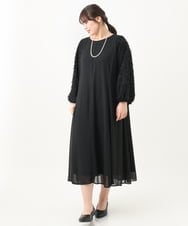 OLEDV05169 eur3(エウルキューブ) 【大きいサイズ/11号サイズあり】カットドビーパネル切り替えワンピース ブラック(94)