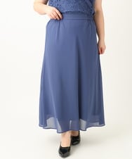 OLEEA13189 eur3(エウルキューブ) 【大きいサイズ】レースブラウス×ジョーゼットスカートセットアップ ブルー(55)
