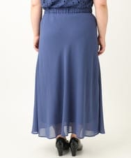 OLEEA13189 eur3(エウルキューブ) 【大きいサイズ】レースブラウス×ジョーゼットスカートセットアップ ブルー(55)