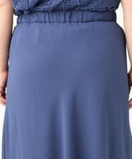 OLEEA13189 eur3(エウルキューブ) 【大きいサイズ】レースブラウス×ジョーゼットスカートセットアップ ブルー(55)