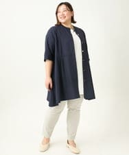 OLEEA14099 eur3(エウルキューブ) 【大きいサイズ】イレヘムチュニック ネイビー(57)