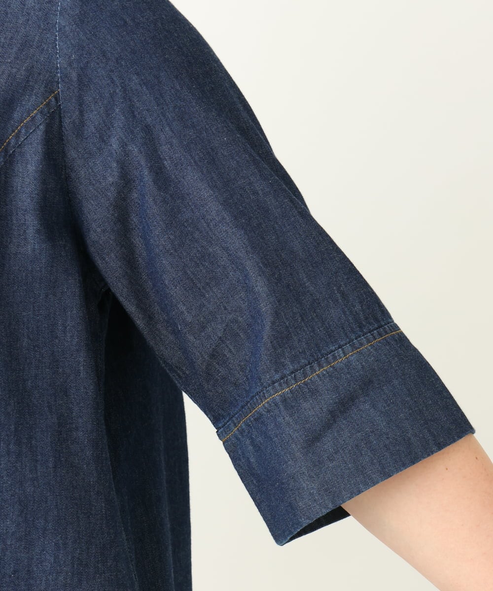 OLEEA15099 eur3(エウルキューブ) 【大きいサイズ】ジップデニムチュニック ネイビー(57)