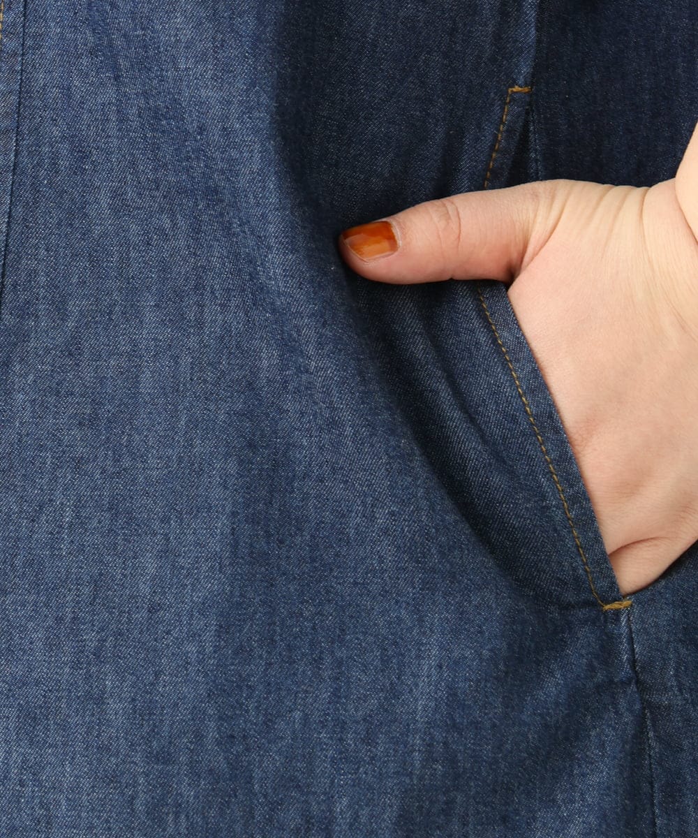 OLEEA15099 eur3(エウルキューブ) 【大きいサイズ】ジップデニムチュニック ネイビー(57)