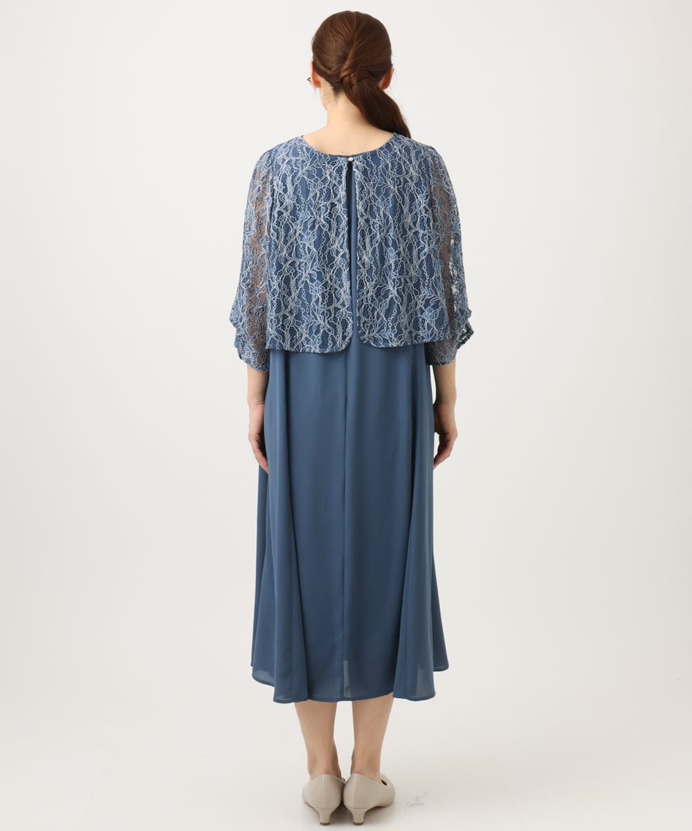 OLEED11239 eur3(エウルキューブ) 【大きいサイズ】2wayレースボレロセットワンピース ブルー