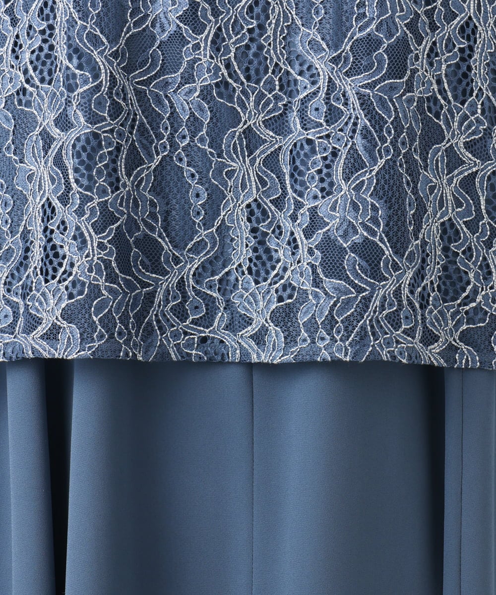 OLEED11239 eur3(エウルキューブ) 【大きいサイズ】2wayレースボレロセットワンピース ブルー