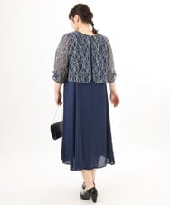 OLEED11239 eur3(エウルキューブ) 【大きいサイズ】2wayレースボレロセットワンピース ネイビー