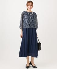 OLEED11239 eur3(エウルキューブ) 【大きいサイズ】2wayレースボレロセットワンピース ネイビー