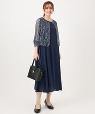 OLEED11239 eur3(エウルキューブ) 【大きいサイズ】2wayレースボレロセットワンピース ネイビー