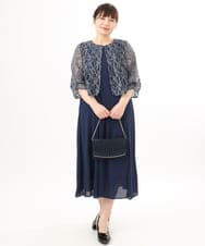 OLEED11239 eur3(エウルキューブ) 【大きいサイズ】2wayレースボレロセットワンピース ネイビー