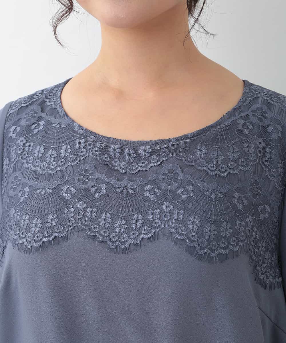 OLEEJ05169 eur3(エウルキューブ) 【洗える/大きいサイズ】アシメデザインワンピース ブルー(55)