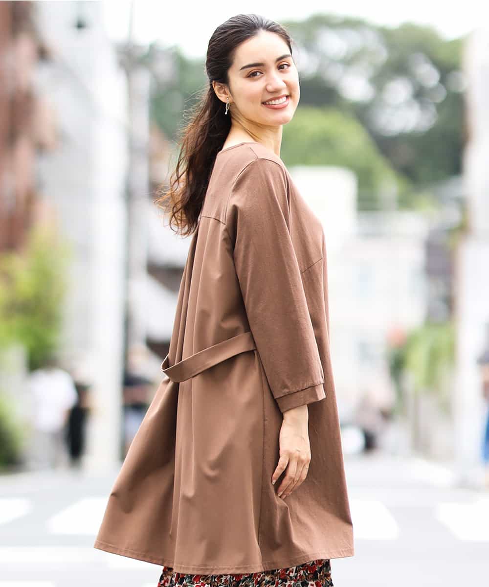 Eur3 エウルキューブ 洗える 大きいサイズ バックシャンウエストリボンチュニック イトキンオンラインストア