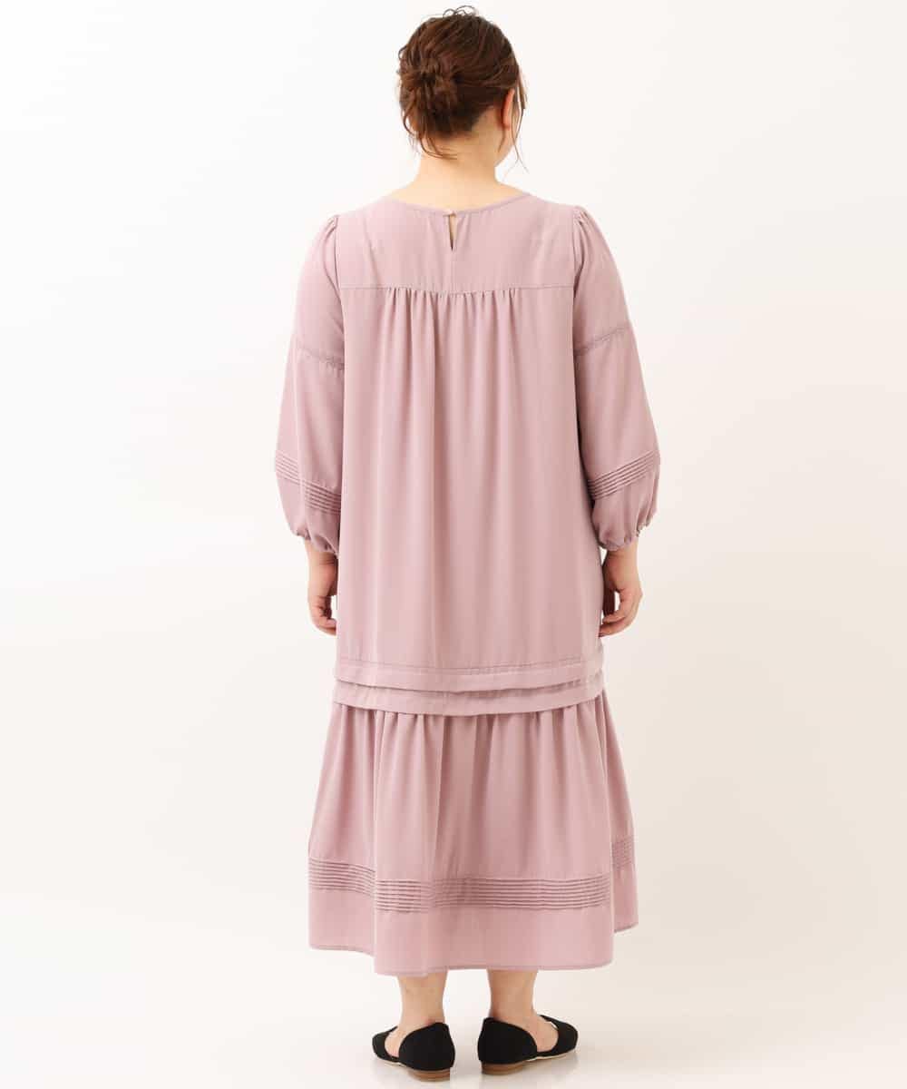 OLEEM11100 eur3(エウルキューブ) 【大きいサイズ】ナチュラルテイストワンピース ピンク