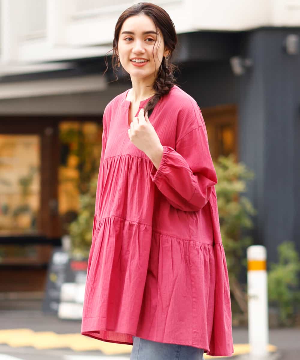 Eur3 エウルキューブ 大きいサイズ ティアードコットンチュニック イトキンオンラインストア