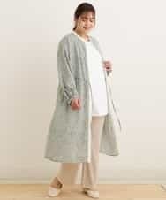 OLEEP11090 eur3(エウルキューブ) 【TV着用】【大きいサイズ/11号サイズあり】シフォンフラワープリントワンピース グリーン(30)