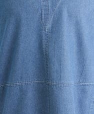 OLEES05090 eur3(エウルキューブ) 【大きいサイズ】Vネックデニムチュニック ライトブルー(50)