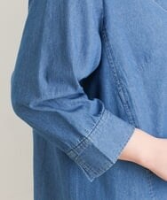 OLEES05090 eur3(エウルキューブ) 【大きいサイズ】Vネックデニムチュニック ライトブルー(50)