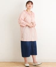 OLEES16090 eur3(エウルキューブ) 【大きいサイズ】スモッキング刺繍チュニック オレンジ(15)