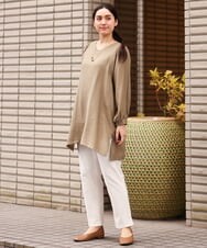 OLEES30080 eur3(エウルキューブ) 【大きいサイズ】インショルダーVネックチュニック カーキ(36)