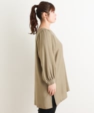 OLEES30080 eur3(エウルキューブ) 【大きいサイズ】インショルダーVネックチュニック カーキ(36)