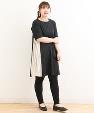 OLEES31090 eur3(エウルキューブ) 【大きいサイズ】サイドプリーツチュニック ベージュ(82)