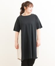 OLEES31090 eur3(エウルキューブ) 【大きいサイズ】サイドプリーツチュニック ベージュ(82)