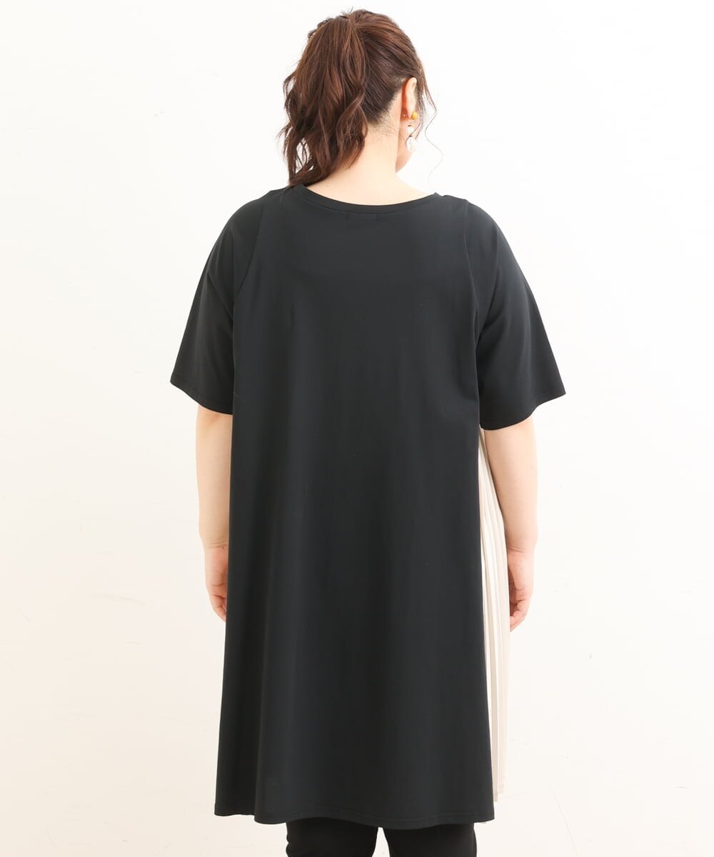 OLEES31090 eur3(エウルキューブ) 【大きいサイズ】サイドプリーツチュニック ベージュ(82)