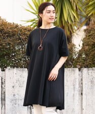 OLEES31090 eur3(エウルキューブ) 【大きいサイズ】サイドプリーツチュニック ブラック(94)