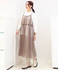 OLEEV09099 eur3(エウルキューブ) 【大きいサイズ】チュールキャミワンピース モカ(84)