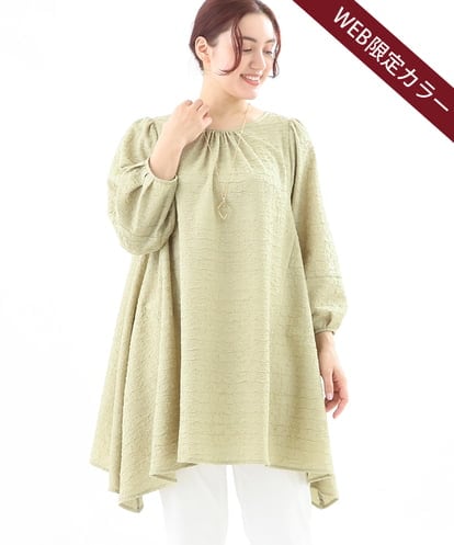 OLEEV10099 eur3 【大きいサイズ】イレヘムフレアシルエットチュニック