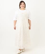 OLEFA01099 eur3(エウルキューブ) 【大きいサイズ】レースキャミワンピース アイボリー(80)