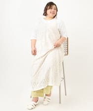 OLEFA01099 eur3(エウルキューブ) 【大きいサイズ】レースキャミワンピース アイボリー(80)