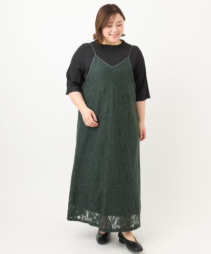 OLEFA01099 eur3 【大きいサイズ】レースキャミワンピース