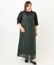 OLEFA01099 eur3(エウルキューブ) 【大きいサイズ】レースキャミワンピース ダークグレー(93)