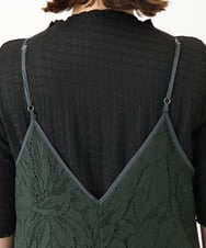 OLEFA01099 eur3(エウルキューブ) 【大きいサイズ】レースキャミワンピース ダークグレー(93)