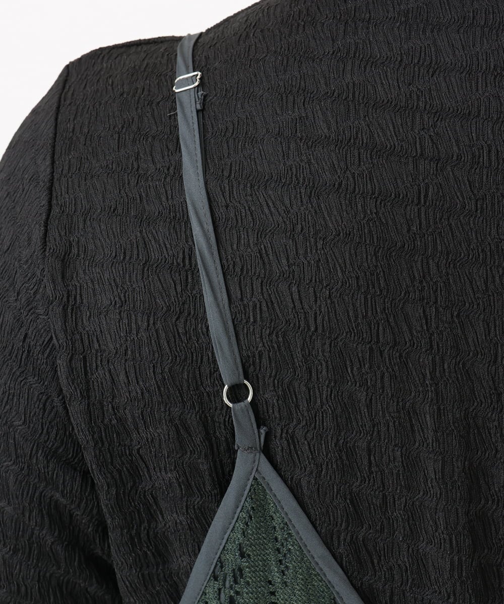 OLEFA01099 eur3(エウルキューブ) 【大きいサイズ】レースキャミワンピース ダークグレー(93)
