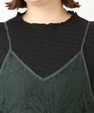 OLEFA01099 eur3(エウルキューブ) 【大きいサイズ】レースキャミワンピース ダークグレー(93)