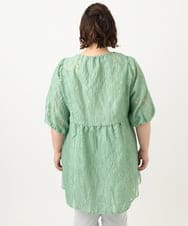 OLEFA02099 eur3(エウルキューブ) 【大きいサイズ】シアージャカードチュニック ライトグリーン(30)
