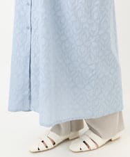 OLEFA03109 eur3(エウルキューブ) 【大きいサイズ】カットジャカードコットンワンピース ライトブルー(50)