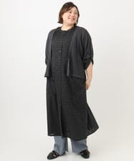 OLEFA03109 eur3(エウルキューブ) 【大きいサイズ】カットジャカードコットンワンピース ダークグレー(93)