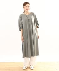 OLEFA19169 eur3(エウルキューブ) 【大きいサイズ】バックプリーツワンピース カーキ(36)