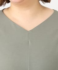 OLEFA19169 eur3(エウルキューブ) 【大きいサイズ】バックプリーツワンピース カーキ(36)