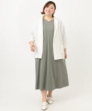OLEFA19169 eur3(エウルキューブ) 【大きいサイズ】バックプリーツワンピース カーキ(36)